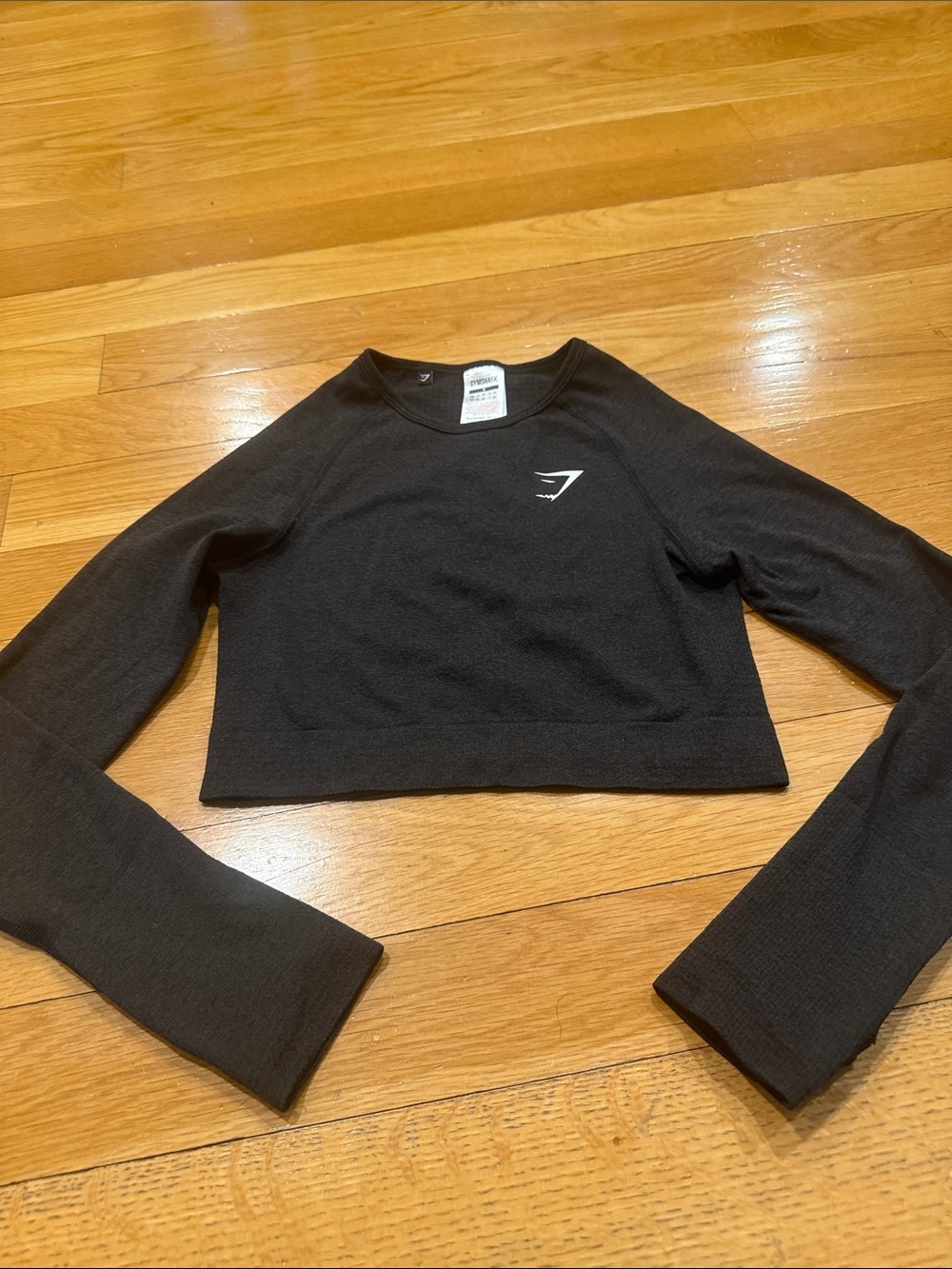 Gymshark black long sleeve crop top size small .
